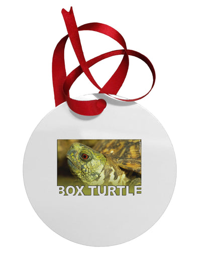 Menacing Turtle with Text Circular Metal Ornament-Ornament-TooLoud-White-Davson Sales