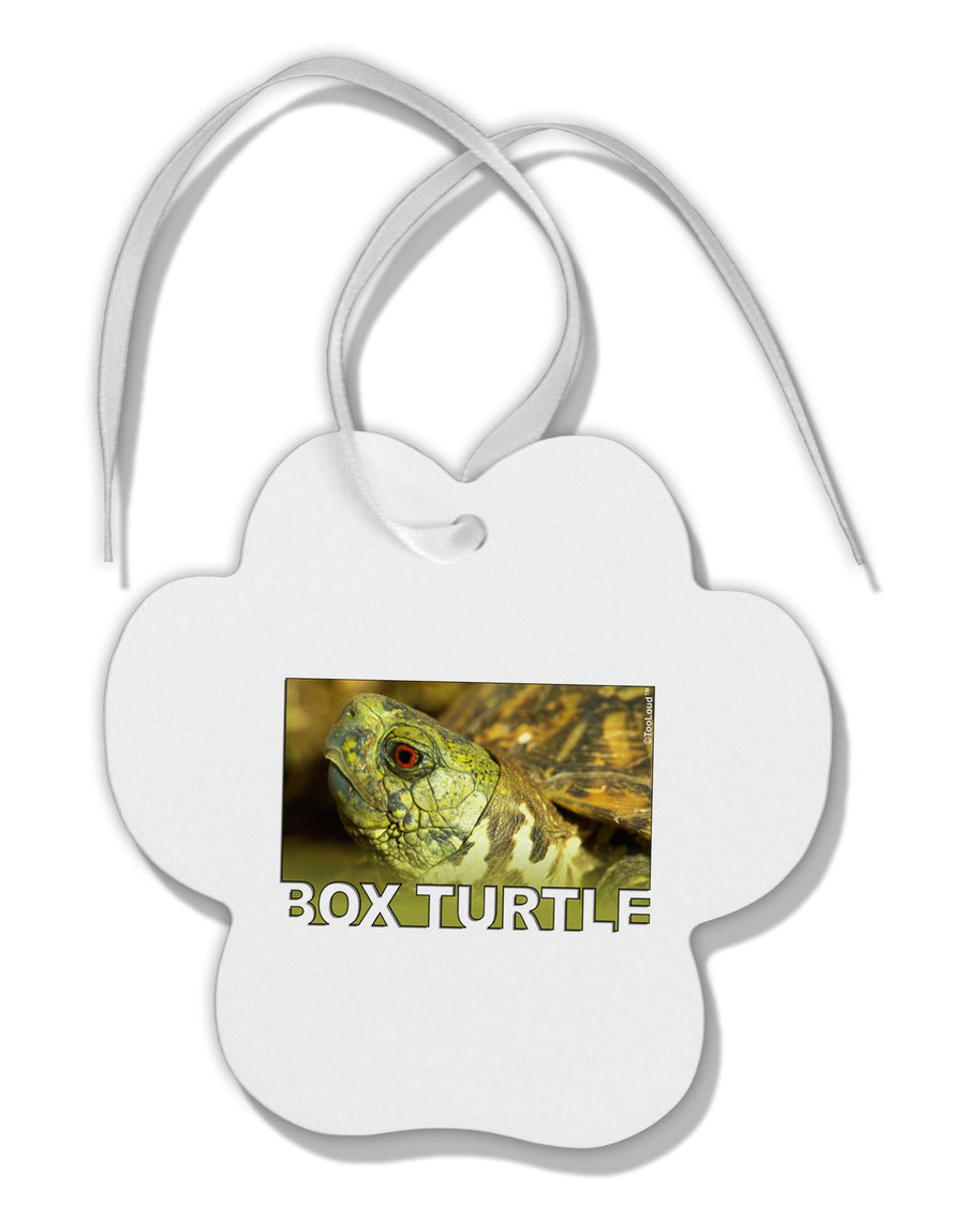 Menacing Turtle with Text Paw Print Shaped Ornament-Ornament-TooLoud-White-Davson Sales