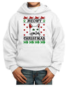 Meowy Christmas Cat Knit Look Youth Hoodie Pullover Sweatshirt by-Youth Hoodie-TooLoud-White-XS-Davson Sales