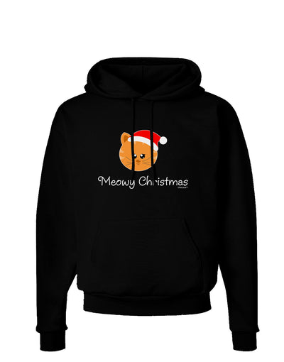 Meowy Christmas Cute Cat Santa Hat Dark Hoodie Sweatshirt-Hoodie-TooLoud-Black-Small-Davson Sales