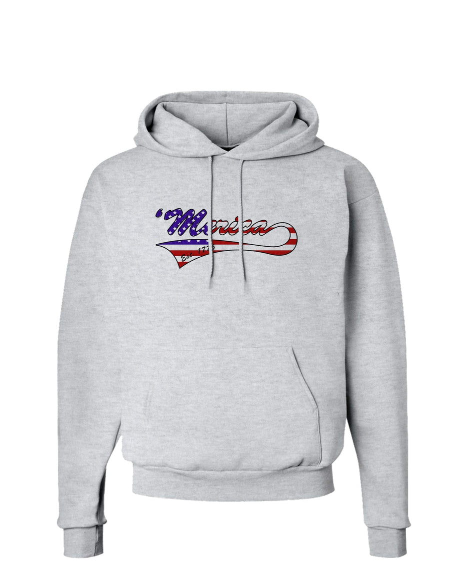 Merica Established 1776 - American Flag Style Hoodie Sweatshirt by TooLoud-Hoodie-TooLoud-White-Small-Davson Sales