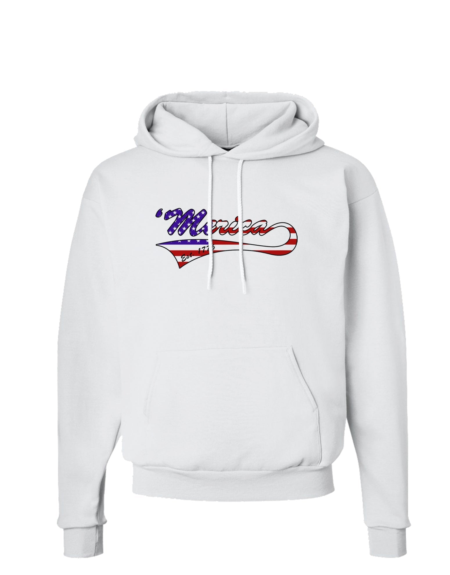 Merica Established 1776 - American Flag Style Hoodie Sweatshirt by TooLoud-Hoodie-TooLoud-White-Small-Davson Sales