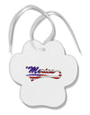 Merica Established 1776 - American Flag Style Paw Print Shaped Ornament by TooLoud-Ornament-TooLoud-White-Davson Sales