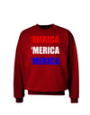 Merica Merica Merica - Red and Blue Adult Dark Sweatshirt-Sweatshirts-TooLoud-Deep-Red-Small-Davson Sales