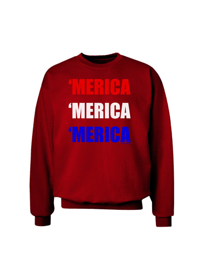 Merica Merica Merica - Red and Blue Adult Dark Sweatshirt-Sweatshirts-TooLoud-Deep-Red-Small-Davson Sales