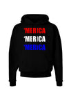 Merica Merica Merica - Red and Blue Dark Hoodie Sweatshirt-Hoodie-TooLoud-Black-Small-Davson Sales