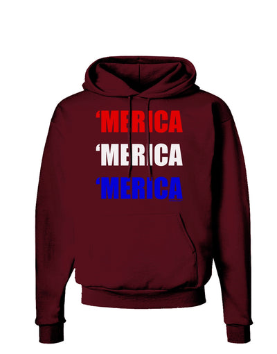 Merica Merica Merica - Red and Blue Dark Hoodie Sweatshirt-Hoodie-TooLoud-Maroon-Small-Davson Sales