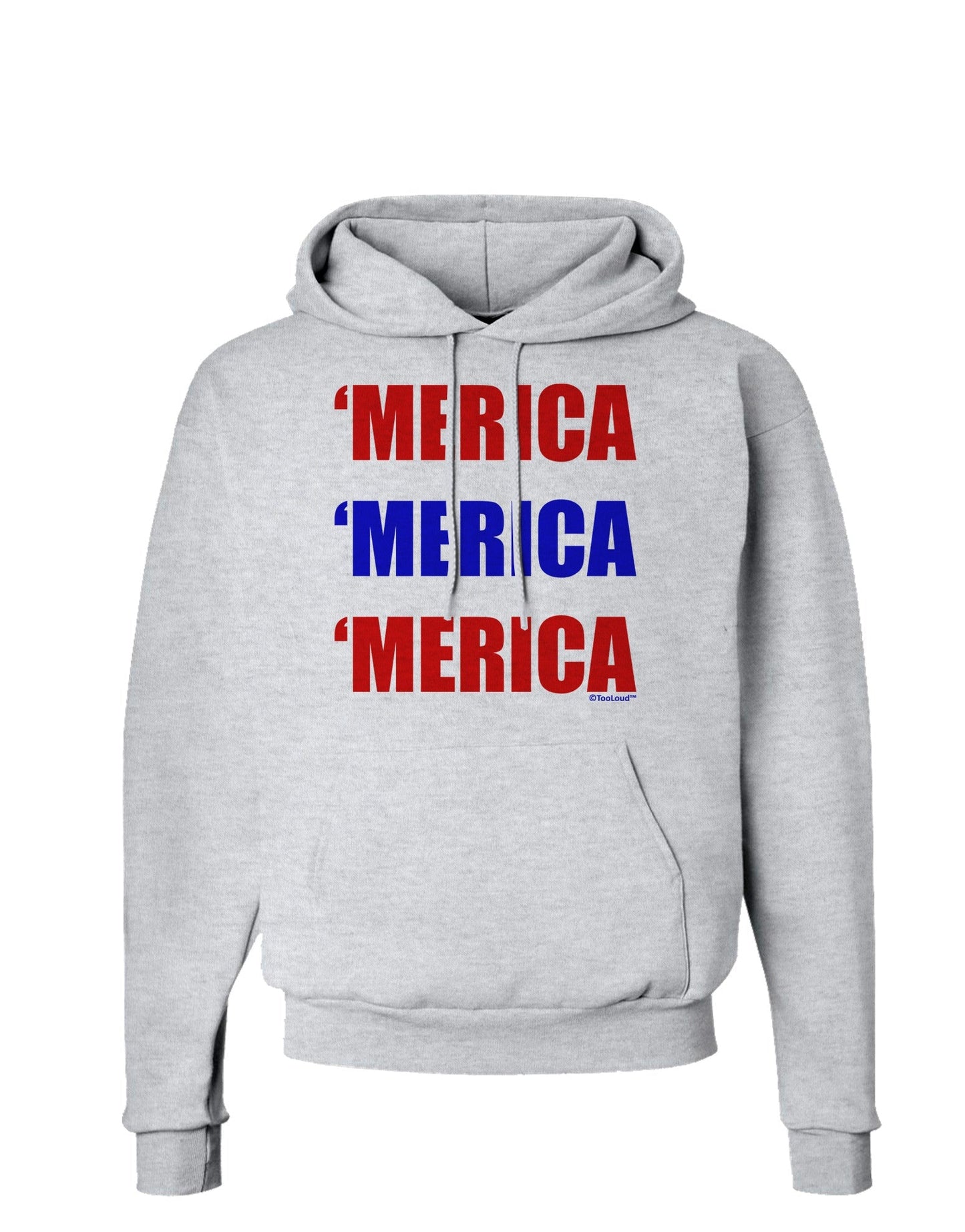 Merica Merica Merica - Red and Blue Hoodie Sweatshirt-Hoodie-TooLoud-AshGray-Small-Davson Sales