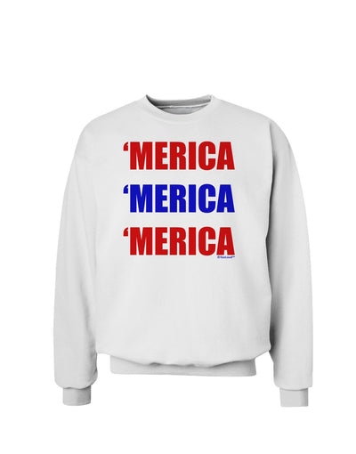 Merica Merica Merica - Red and Blue Sweatshirt-Sweatshirts-TooLoud-White-Small-Davson Sales