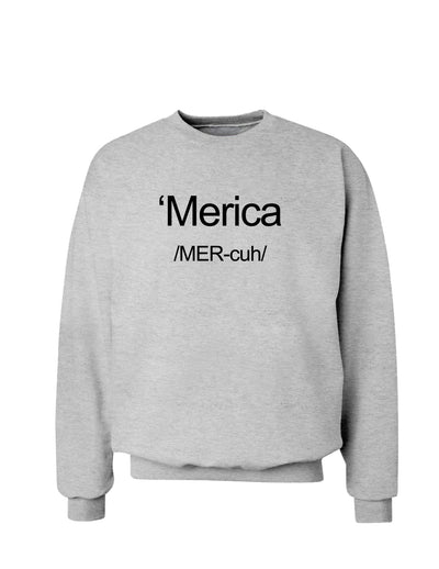 Merica Text Sweatshirt-Sweatshirts-TooLoud-AshGray-Small-Davson Sales