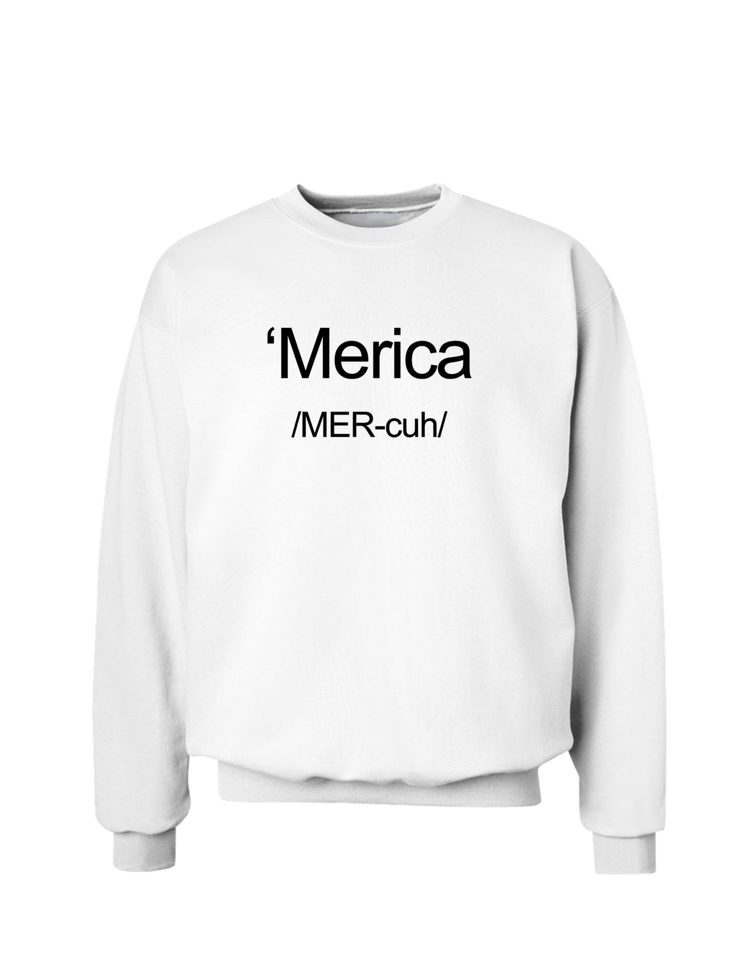 Merica Text Sweatshirt-Sweatshirts-TooLoud-White-Small-Davson Sales