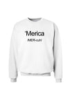 Merica Text Sweatshirt-Sweatshirts-TooLoud-White-Small-Davson Sales