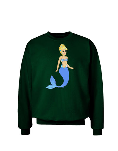 Mermaid Design - Blue Adult Dark Sweatshirt-Sweatshirts-TooLoud-Deep-Forest-Green-Small-Davson Sales