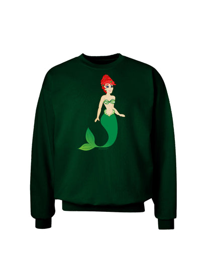 Mermaid Design - Green Adult Dark Sweatshirt-Sweatshirts-TooLoud-Deep-Forest-Green-Small-Davson Sales