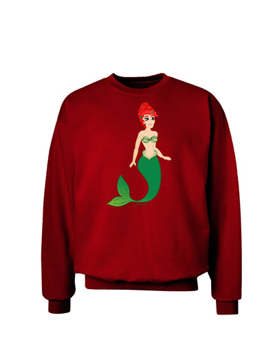 Mermaid Design - Green Adult Dark Sweatshirt-Sweatshirts-TooLoud-Deep-Red-Small-Davson Sales