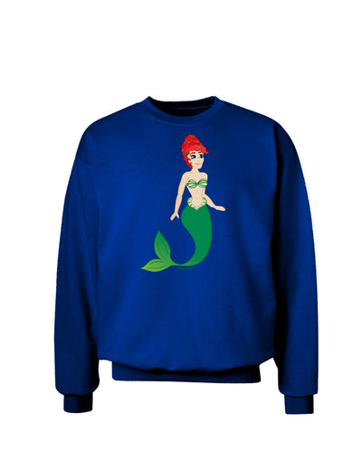 Mermaid Design - Green Adult Dark Sweatshirt-Sweatshirts-TooLoud-Deep-Royal-Blue-Small-Davson Sales