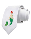 Mermaid Design - Green Printed White Necktie