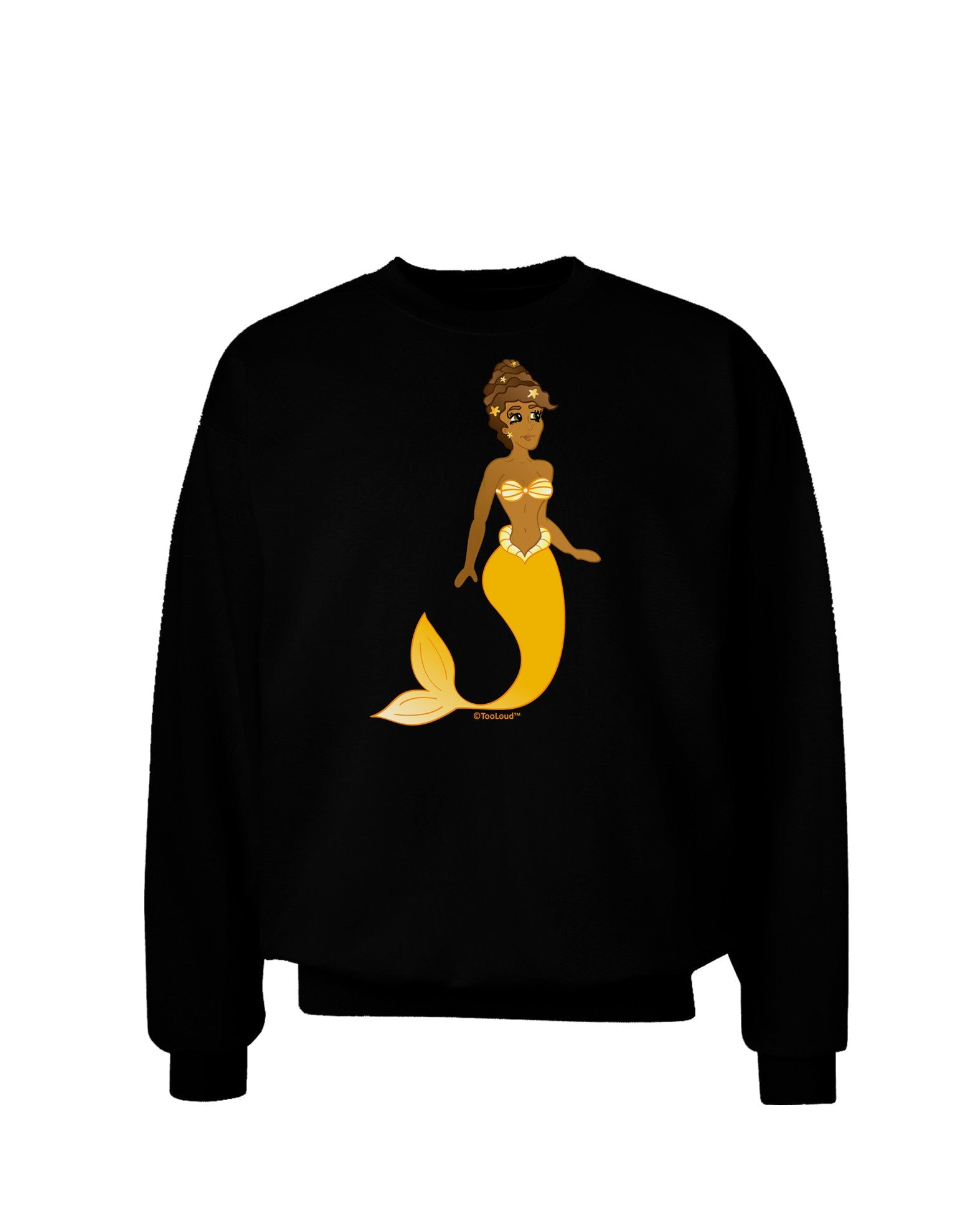 Mermaid Design - Yellow Adult Dark Sweatshirt-Sweatshirts-TooLoud-Black-Small-Davson Sales