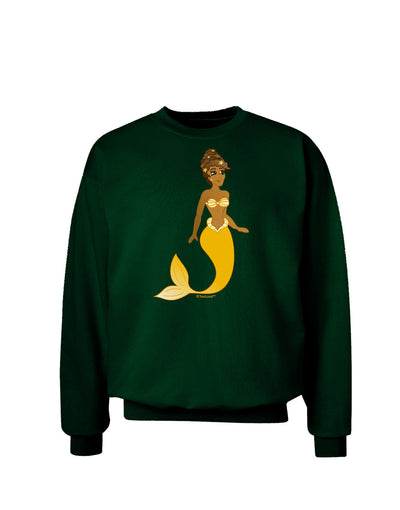 Mermaid Design - Yellow Adult Dark Sweatshirt-Sweatshirts-TooLoud-Deep-Forest-Green-Small-Davson Sales