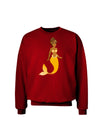 Mermaid Design - Yellow Adult Dark Sweatshirt-Sweatshirts-TooLoud-Deep-Red-Small-Davson Sales