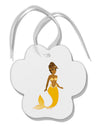 Mermaid Design - Yellow Paw Print Shaped Ornament-Ornament-TooLoud-White-Davson Sales