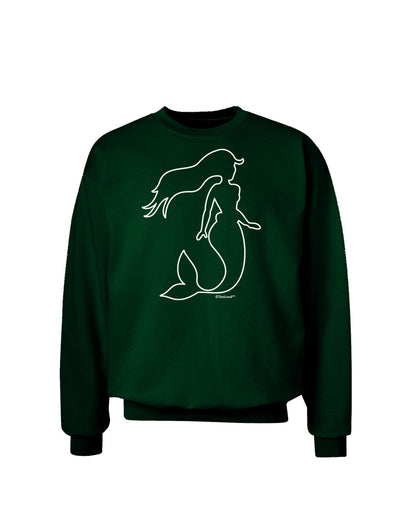 Mermaid Outline Adult Dark Sweatshirt-Sweatshirts-TooLoud-Deep-Forest-Green-Small-Davson Sales