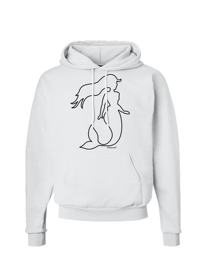 Mermaid Outline Hoodie Sweatshirt-Hoodie-TooLoud-White-Small-Davson Sales