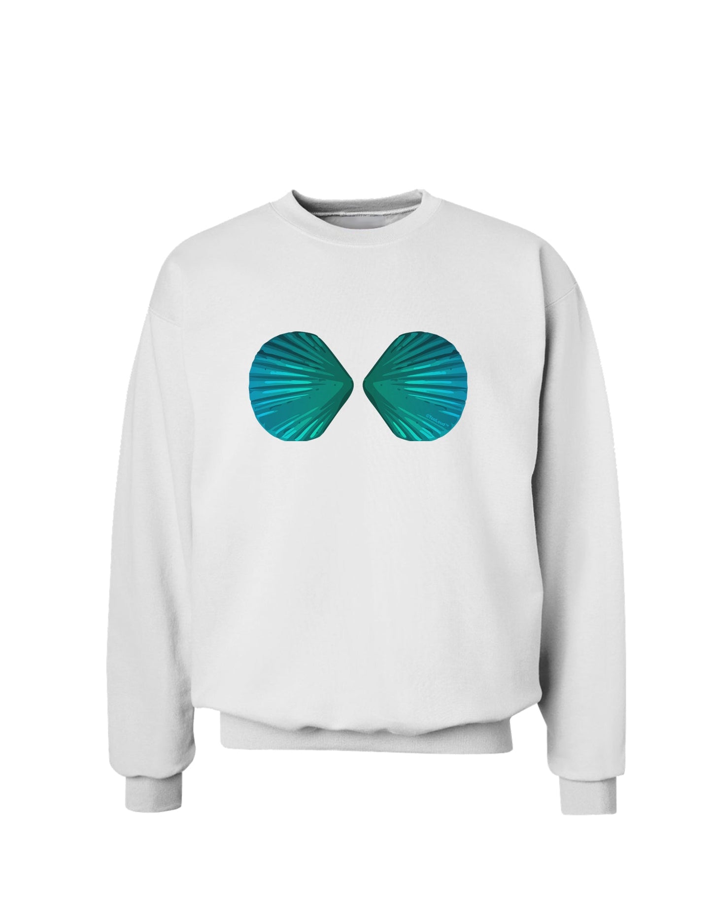 Mermaid Shell Bra Blue Sweatshirt by TooLoud-Sweatshirts-TooLoud-White-Small-Davson Sales