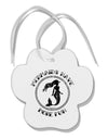 Mermaids Have More Fun - Distressed Paw Print Shaped Ornament-Ornament-TooLoud-White-Davson Sales