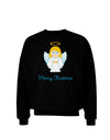 Merry Christmas Cute Angel Girl Adult Dark Sweatshirt-Sweatshirts-TooLoud-Black-Small-Davson Sales