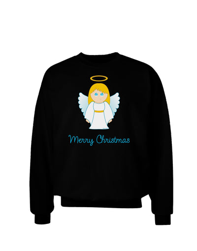 Merry Christmas Cute Angel Girl Adult Dark Sweatshirt-Sweatshirts-TooLoud-Black-Small-Davson Sales