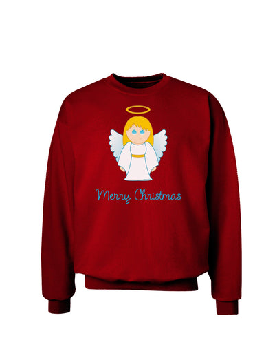 Merry Christmas Cute Angel Girl Adult Dark Sweatshirt-Sweatshirts-TooLoud-Deep-Red-Small-Davson Sales