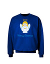 Merry Christmas Cute Angel Girl Adult Dark Sweatshirt-Sweatshirts-TooLoud-Deep-Royal-Blue-Small-Davson Sales