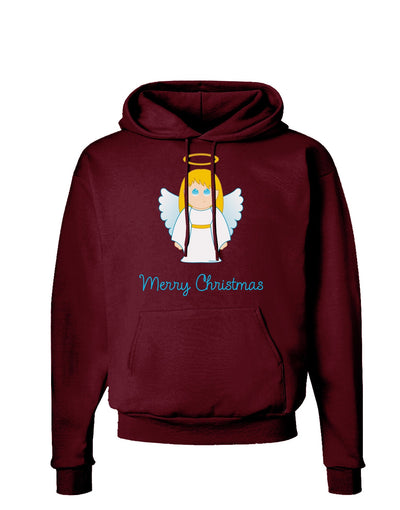 Merry Christmas Cute Angel Girl Dark Hoodie Sweatshirt-Hoodie-TooLoud-Maroon-Small-Davson Sales