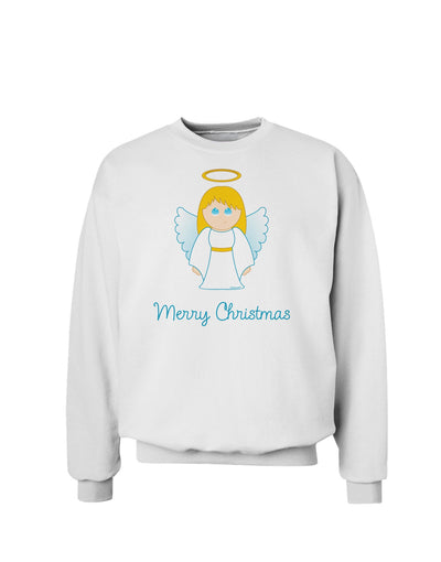 Merry Christmas Cute Angel Girl Sweatshirt-Sweatshirts-TooLoud-White-Small-Davson Sales