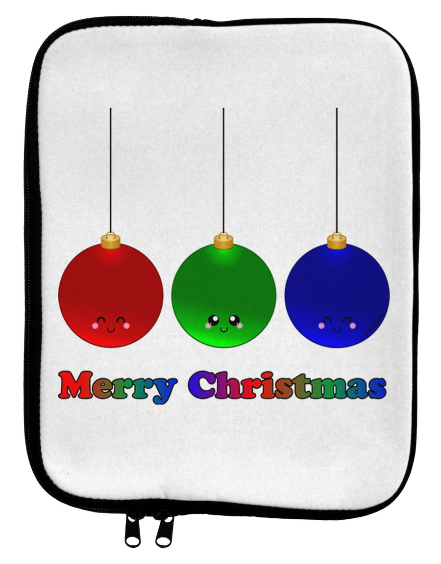 Merry Christmas Cute Christmas Ornaments 9 x 11.5 Tablet Sleeve-Ornament-TooLoud-White-Black-Davson Sales