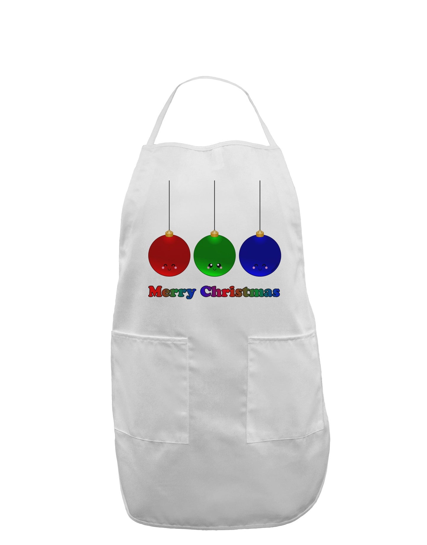 Merry Christmas Cute Christmas Ornaments Adult Apron-Bib Apron-TooLoud-White-One-Size-Davson Sales