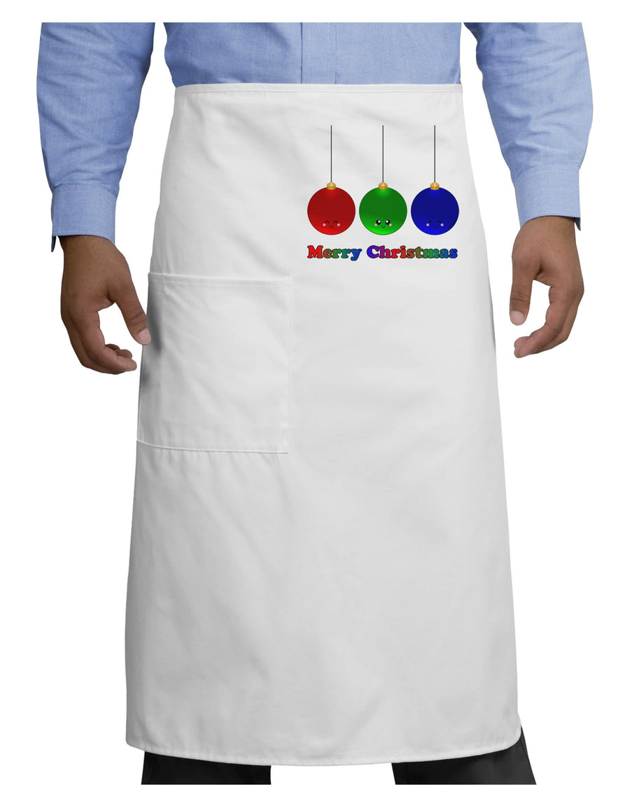 Merry Christmas Cute Christmas Ornaments Adult Bistro Apron-Bistro Apron-TooLoud-White-One-Size-Adult-Davson Sales