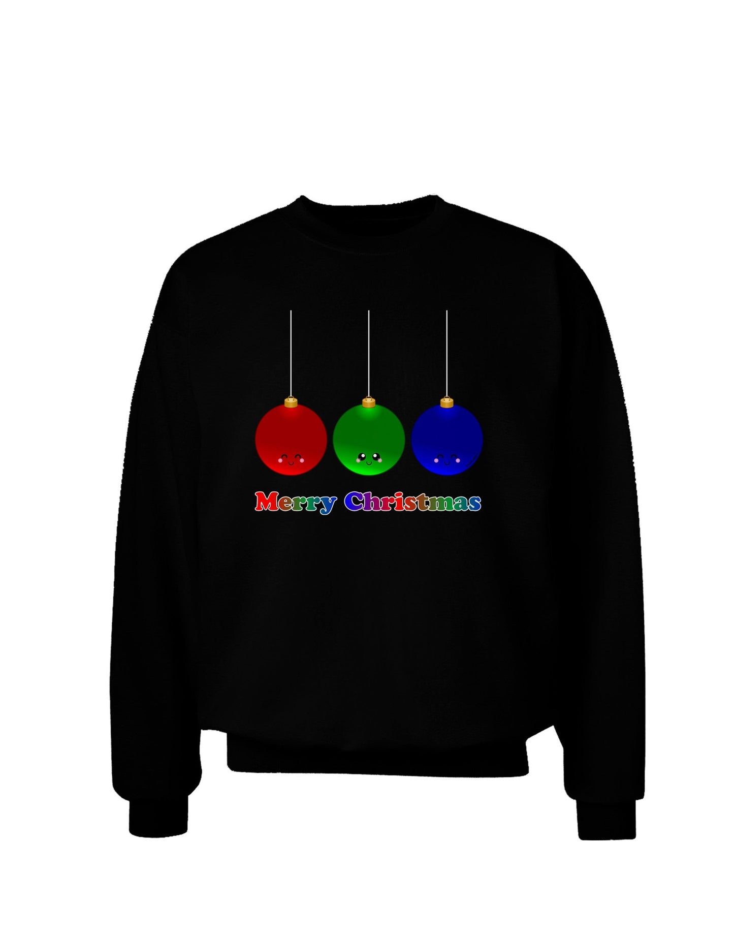 Merry Christmas Cute Christmas Ornaments Adult Dark Sweatshirt-Sweatshirts-TooLoud-Black-Small-Davson Sales