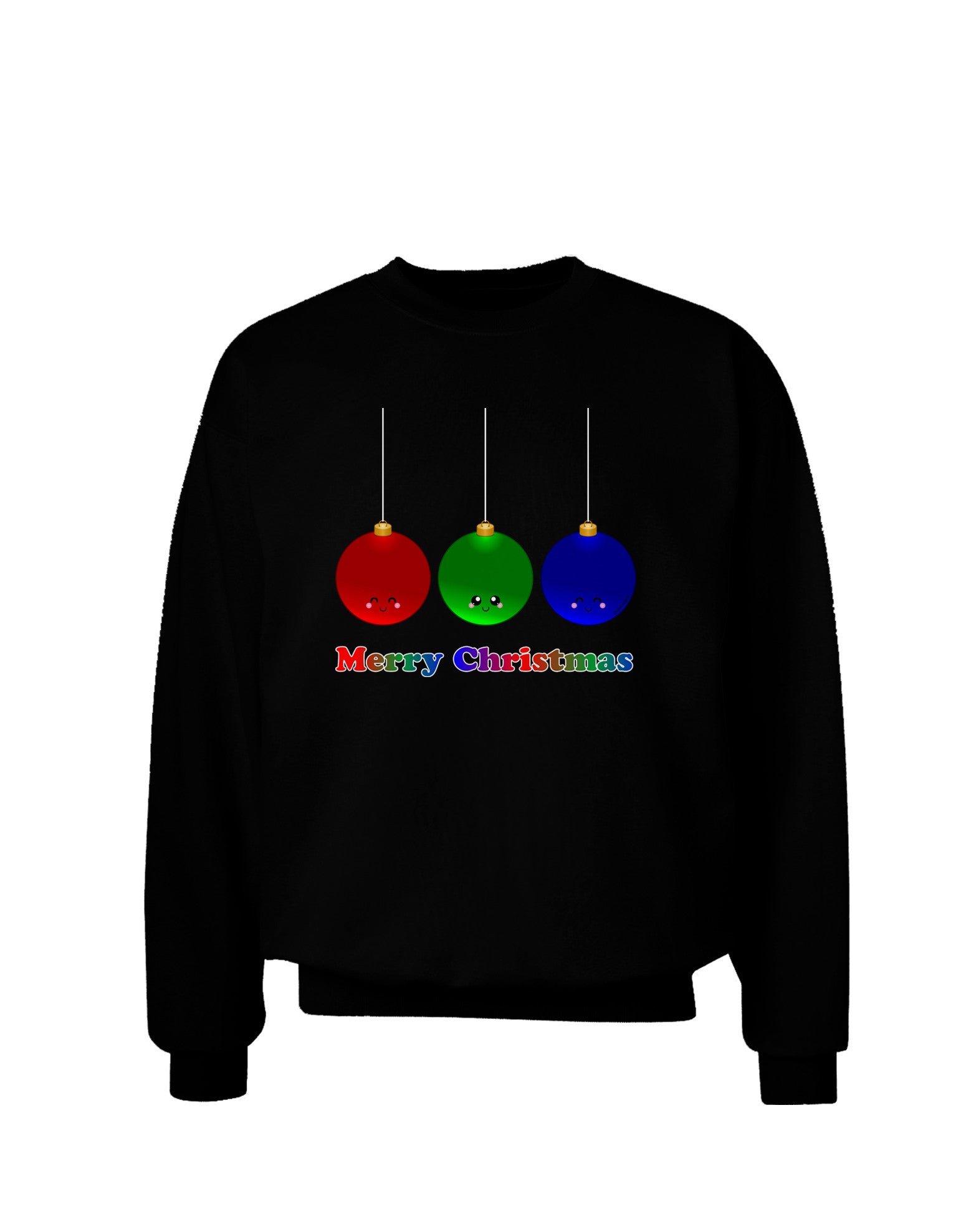 Merry Christmas Cute Christmas Ornaments Adult Dark Sweatshirt-Sweatshirts-TooLoud-Black-Small-Davson Sales