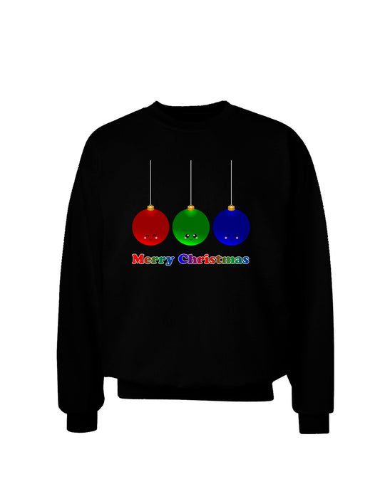Merry Christmas Cute Christmas Ornaments Adult Dark Sweatshirt-Sweatshirts-TooLoud-Black-Small-Davson Sales
