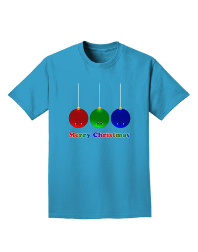 Merry Christmas Cute Christmas Ornaments Adult Dark T-Shirt-Mens T-Shirt-TooLoud-Turquoise-Small-Davson Sales