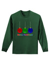 Merry Christmas Cute Christmas Ornaments Adult Long Sleeve Dark T-Shirt-Ornament-TooLoud-Dark-Green-Small-Davson Sales