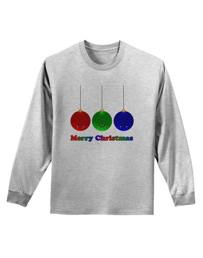 Merry Christmas Cute Christmas Ornaments Adult Long Sleeve Shirt-Ornament-TooLoud-AshGray-Small-Davson Sales