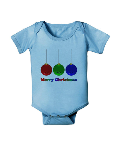 Merry Christmas Cute Christmas Ornaments Baby Romper Bodysuit-Ornament-TooLoud-Light-Blue-06-Months-Davson Sales