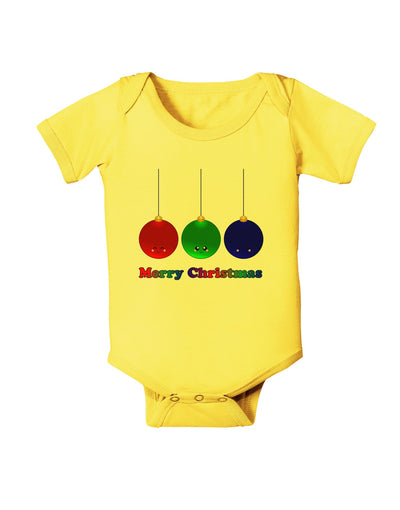 Merry Christmas Cute Christmas Ornaments Baby Romper Bodysuit-Ornament-TooLoud-Yellow-06-Months-Davson Sales