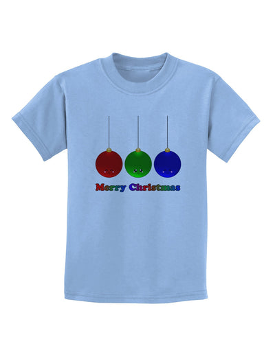 Merry Christmas Cute Christmas Ornaments Childrens T-Shirt-Ornament-TooLoud-Light-Blue-X-Small-Davson Sales