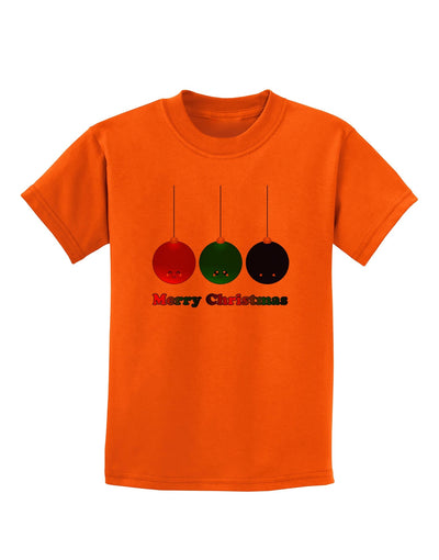 Merry Christmas Cute Christmas Ornaments Childrens T-Shirt-Ornament-TooLoud-Orange-X-Small-Davson Sales