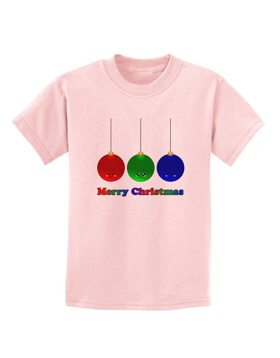 Merry Christmas Cute Christmas Ornaments Childrens T-Shirt-Ornament-TooLoud-PalePink-X-Small-Davson Sales