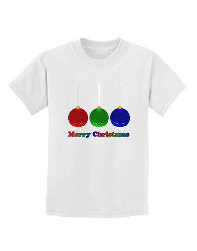 Merry Christmas Cute Christmas Ornaments Childrens T-Shirt-Ornament-TooLoud-White-X-Small-Davson Sales